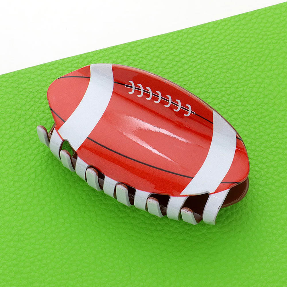 Madeline Love Brown Football Acrylic Hair Claw Clip - Hair Accessories
