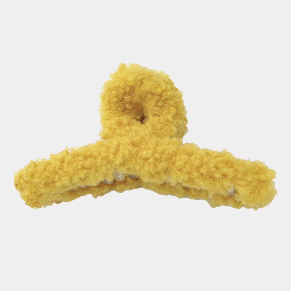 Madeline Love Yellow Solid Sherpa Hair Claw Clip - Hair Accessories - desc