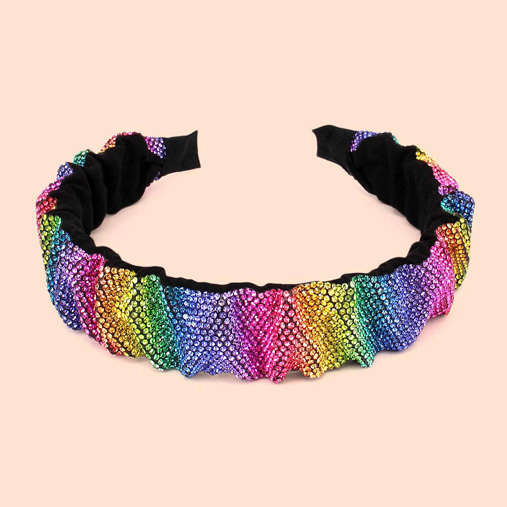 Madeline Love Multi Pleated Rhinestone Headband - Hair Accessories