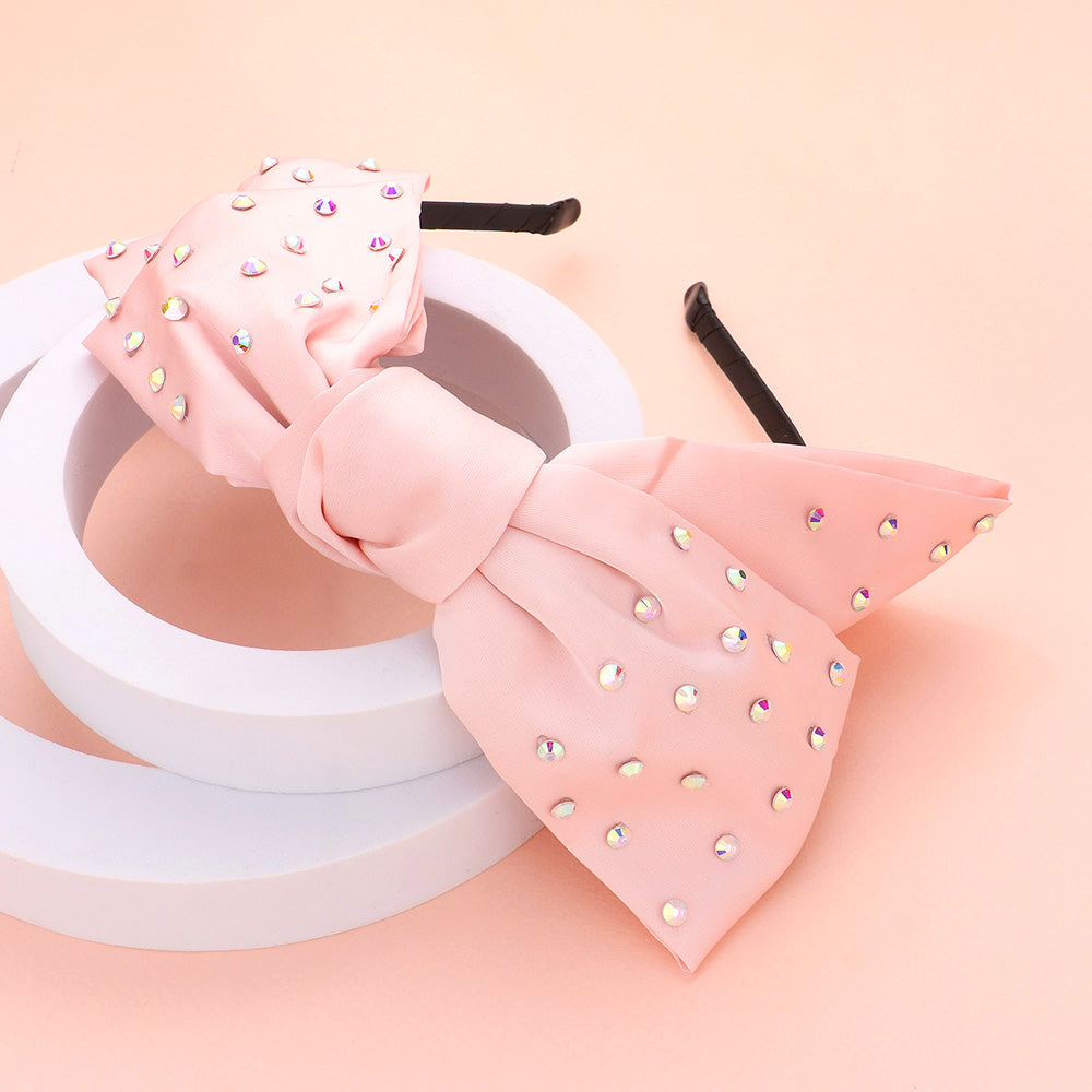 Madeline Love Pink Studded Bow Headband - Hair Accessories