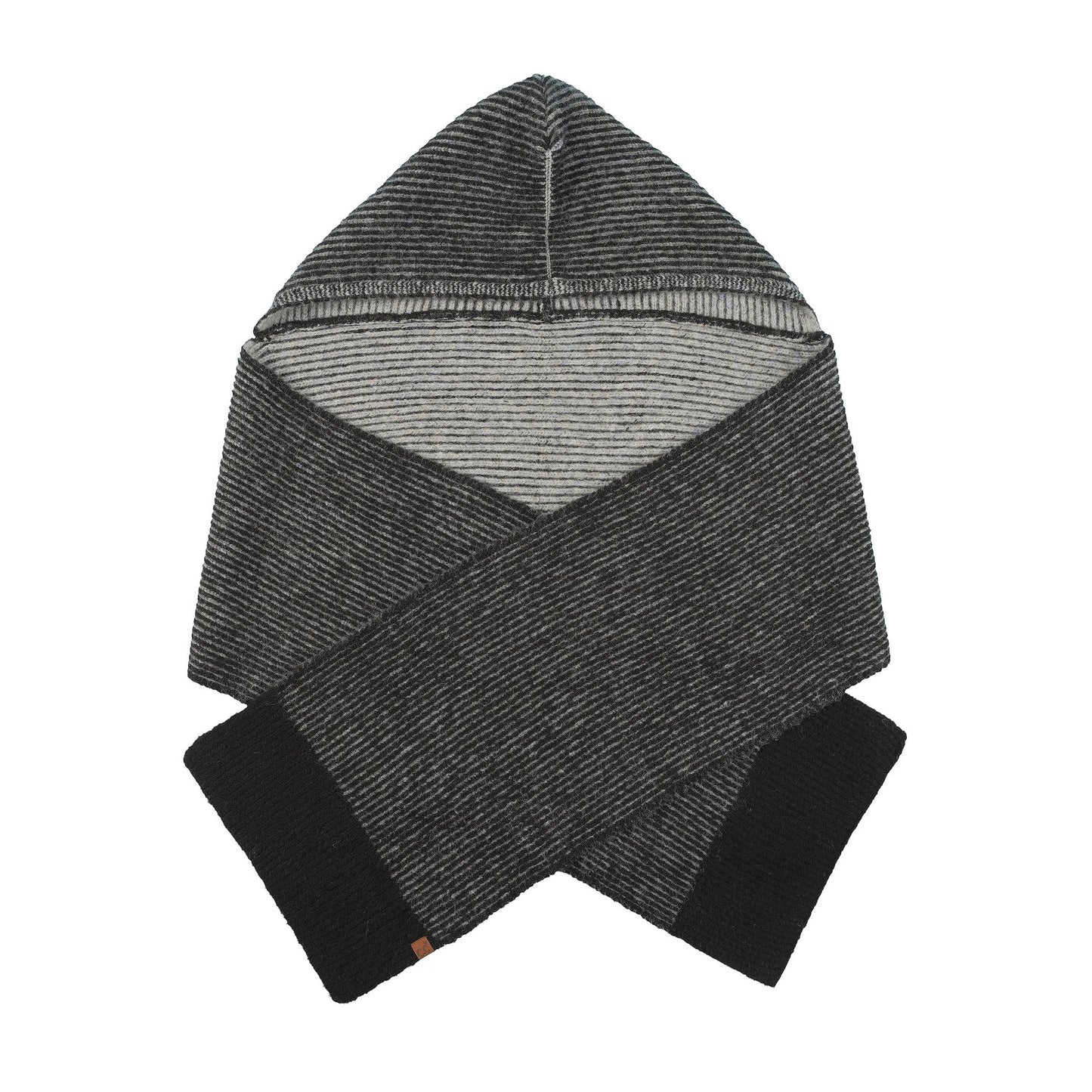 C.C Stripe Rib Hooded Scarf