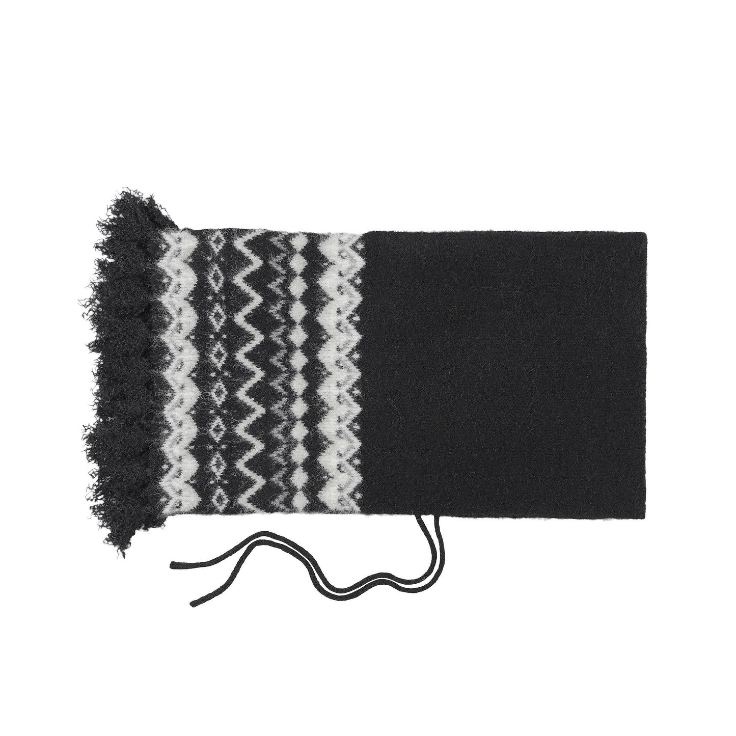 C.C Fair Isle Pattern Hooded Scarf