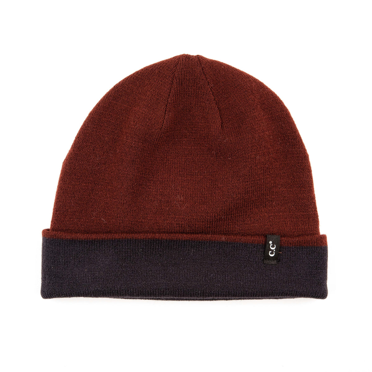 C.C Two Tone Reversible Beanie For Men And Women - Wine/Navy - Unisex Hats