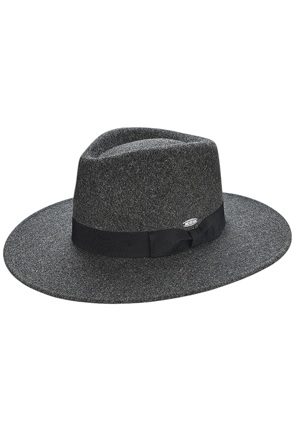 Heather Charcoal C.C Grosgrain Bow Vegan Felt Panama Hat is crafted from vegan felt for a cruelty-free and sustainable option. With a stylish grosgrain bow detail, this hat adds a touch of elegance to any outfit. Perfect for all seasons, this panama hat offers both fashion and functionality.