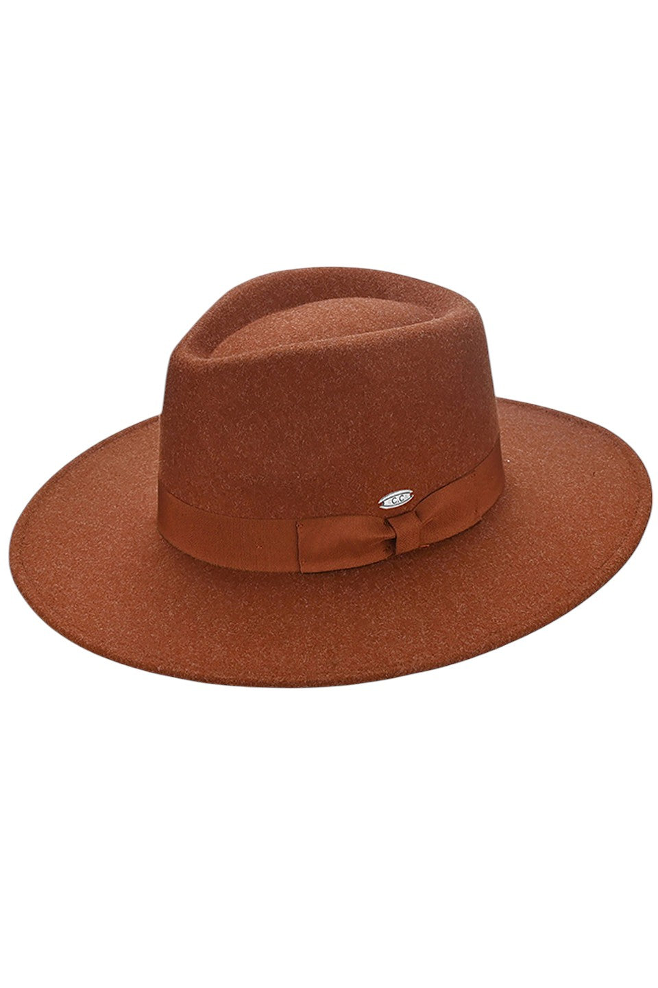 Heather Rust C.C Grosgrain Bow Vegan Felt Panama Hat is crafted from vegan felt for a cruelty-free and sustainable option. With a stylish grosgrain bow detail, this hat adds a touch of elegance to any outfit. Perfect for all seasons, this panama hat offers both fashion and functionality.