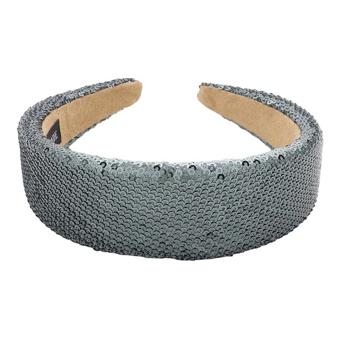 Hematite-Sequin Headband, These Headband stylish and versatile accessory that adds a touch of glamour to any outfit. With its comfortable fit and sparkling sequins, it is perfect for any occasion. The headband is made of high-quality materials and is durable, making it a long-lasting addition to your wardrobe.