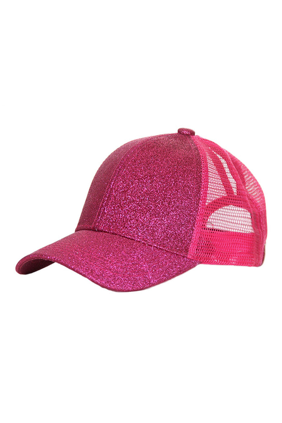 Hot pink C.C Baseball Ponycap combines classic baseball cap style with a convenient ponytail opening, offering both comfort and functionality. Crafted from breathable materials, it ensures all-day wearability while accommodating various hair types and styles. Ideal for active lifestyles, this cap provides sun protection without compromising on style or practicality.