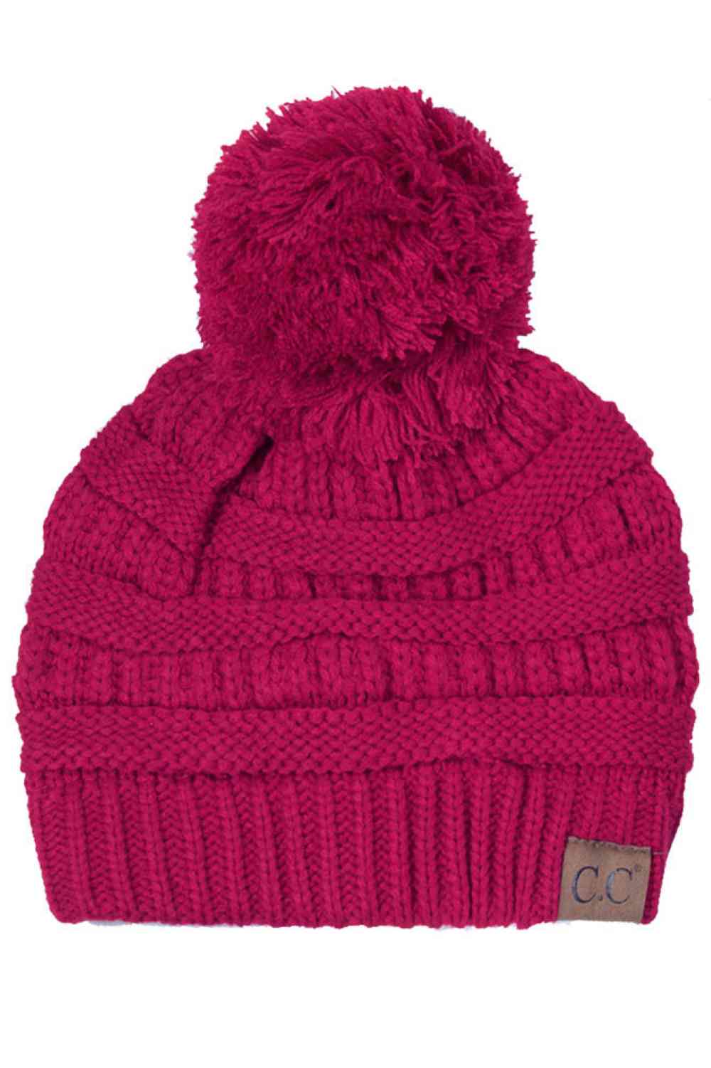 Hot Pink Crafted from premium soft acrylic, this C.C knitted beanie delivers warmth and comfort through its quality construction. The classic design features a charming knit pom-pom that adds visual appeal while the one-size-fits-most fit ensures accessibility for most wearers. Ideal for cold weather layering, this versatile beanie transitions seamlessly from casual outings to outdoor activities, making it a practical addition to any seasonal wardrobe.