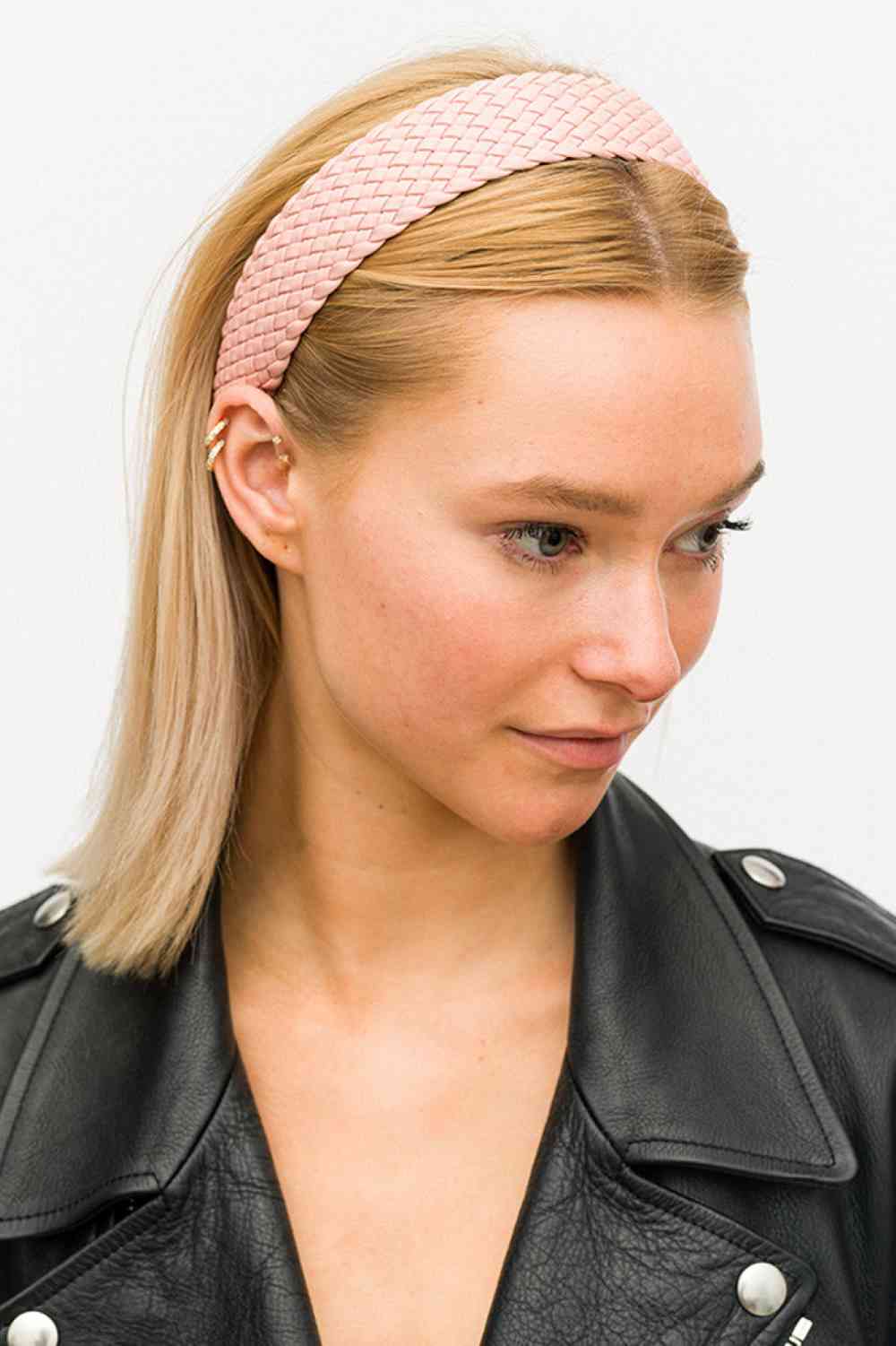 Indipink Elevate your everyday look with this versatile braided headband. Crafted from durable 100% PU material, it offers a sleek, polished finish that complements any hairstyle. Measuring 1.5" wide by 16" long, it provides a comfortable, secure fit for all-day wear. Perfect for keeping hair in place during workouts, casual outings, or adding a stylish accent to your ensemble.
