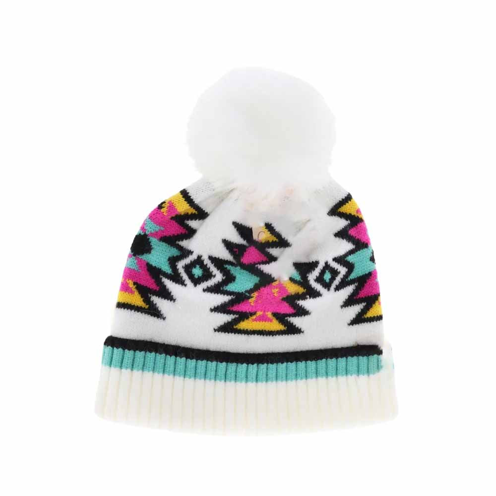 Ivory KIDS Southwestern Faux Fur Pom C.C Beanie combines warmth and style with its soft knit fabric and plush faux fur pom. Designed for comfort and durability, this beanie offers excellent protection against cold weather while showcasing a distinctive southwestern pattern. Ideal for everyday wear, it keeps children cozy with a well-blended mix of function and fashion.