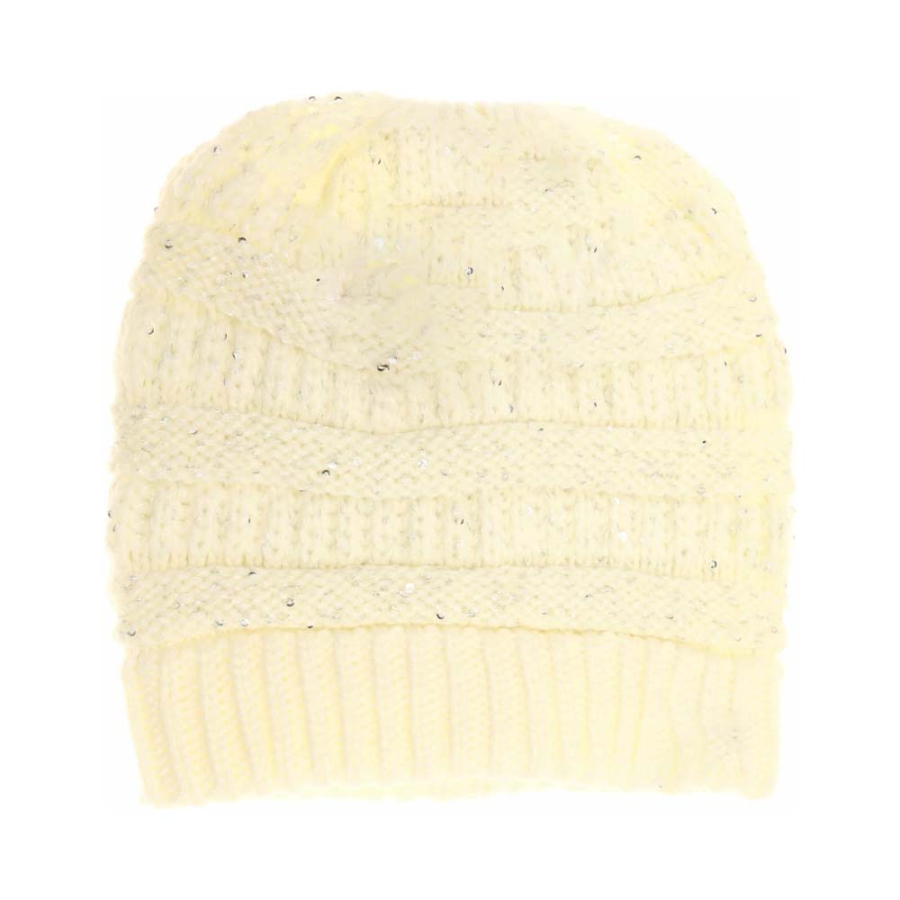 Ivory Sequin CC Tail Beanie expertly blends functionality with fashionable detail. Crafted from soft, insulating materials, it ensures warmth during colder seasons. The subtle sequin embellishments add a refined shimmer without overwhelming the design, while the distinctive tail silhouette offers a contemporary edge. Perfect for those seeking sophisticated winter headwear that performs as well as it looks.