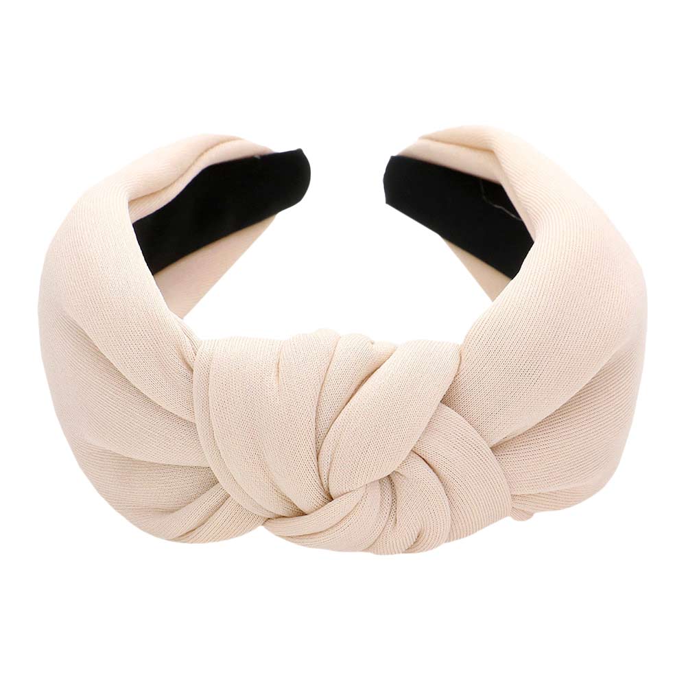 Ivory Solid Knot Burnout Headband, create a natural & beautiful look while perfectly matching your color with the easy-to-use solid knot headband. Push your hair back and spice up any plain outfit with this knot headband!