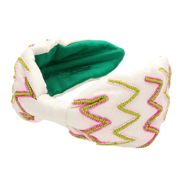 Add some zig-zags and a hint of chevron to your outfit with this fun Ivory Zigzag Chevron Patterned Headband! It'll keep your hair in place with its unique patterned design. Perfect for any occasion, dress it up or dress it down, you can't go wrong! Perfect for everyday wear, outdoor festivals, Birthday Gift and more.