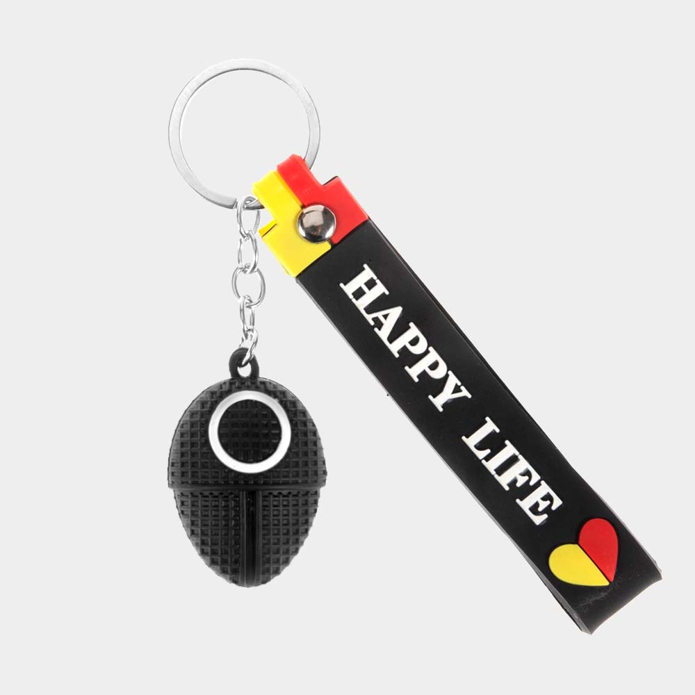 Madeline Love Black Dropped Squid Game Circle Keychain - Jewelry