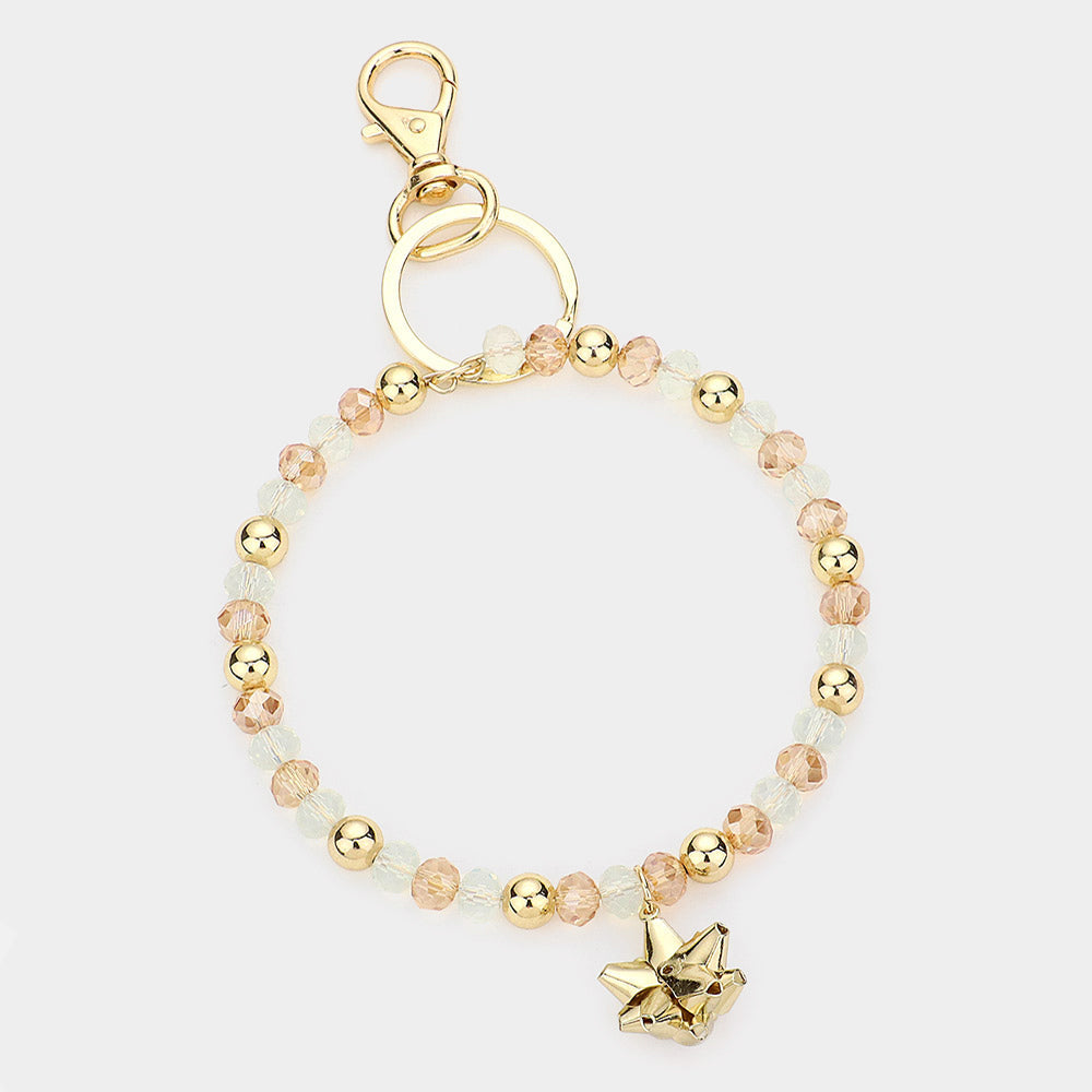 Madeline Love Clear Faceted Beaded Christmas Gift Bow Keychain / Bracelet - Bracelets