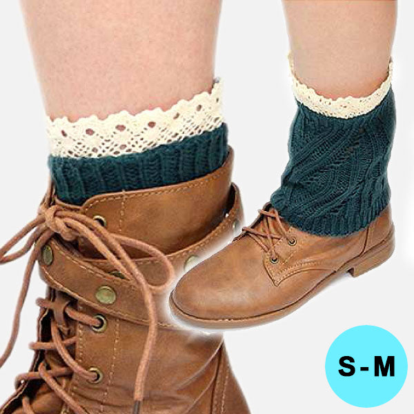Madeline Love Green, Beige Cutie Pie Acrylic Leg Warmer/ Boot Topper - Apparel