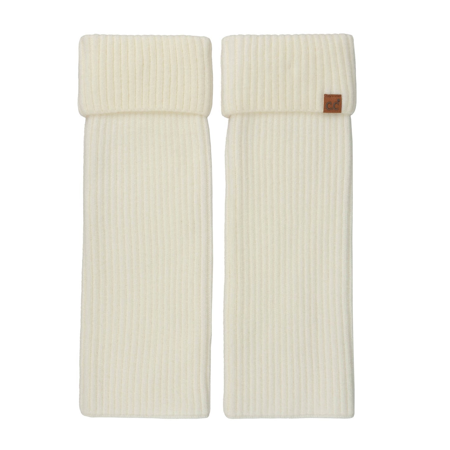 C.C Solid Color Vertical Rib Knit Pattern Leg Warmers