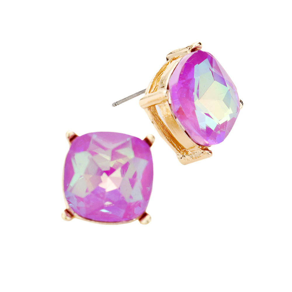 Lavender Square Stone Stud Earrings. Look like the ultimate fashionista with these Earrings! Add something special to your outfit this Valentine! Special It will be your new favorite accessory. Perfect Birthday Gift, Mother's Day Gift, Anniversary Gift, Graduation Gift, Prom Jewelry, Valentine's Day Gift, Thank you Gift.
