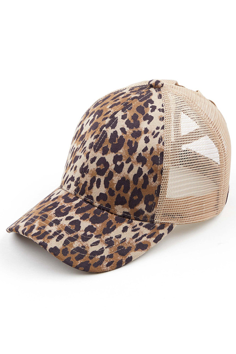 Leopard C.C LEOPARD PONYTAIL BASEBALL CAP is the perfect accessory for any outdoor activity. Made with high-quality materials, its unique design allows for easy and comfortable ponytail wear. Elevate your style while staying protected from the sun. Expertly crafted for functionality and fashion.