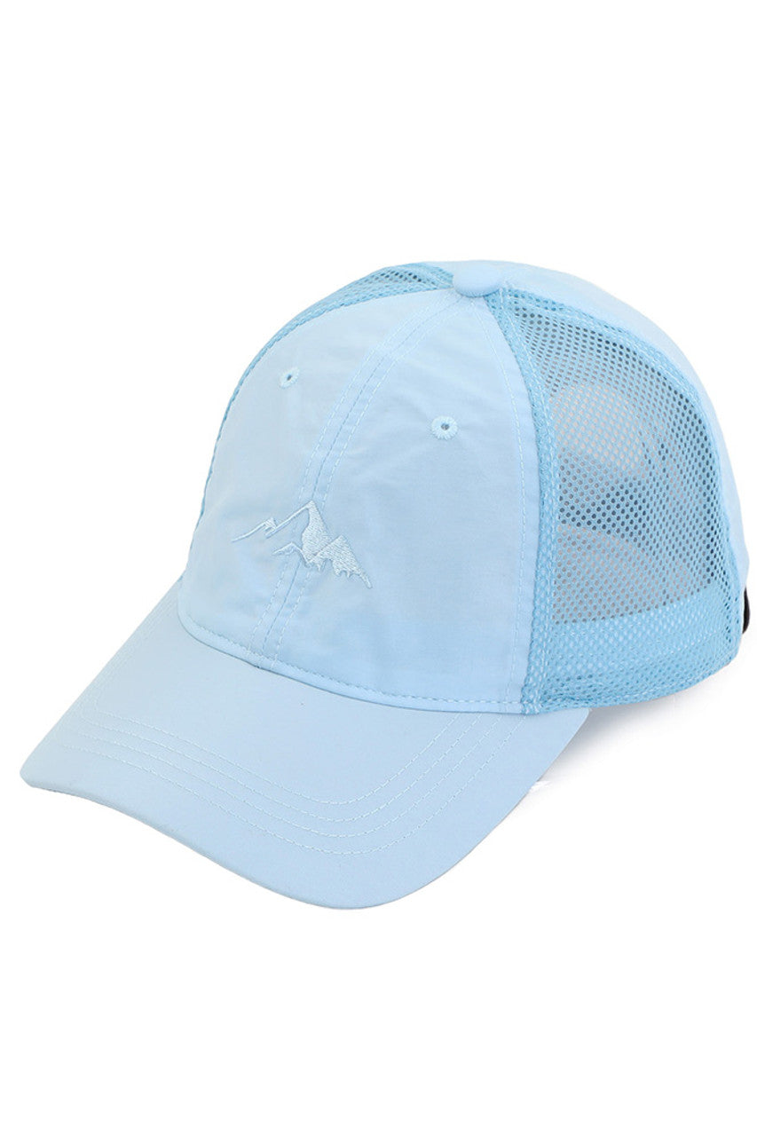 Light Blue  C.C Weightless Windbreaker Baseball Cap is the ultimate combination of style and functionality. Made with lightweight materials, it protects from the wind while remaining comfortable to wear. Perfect for any outdoor activity, this cap is a must-have for those on the go.