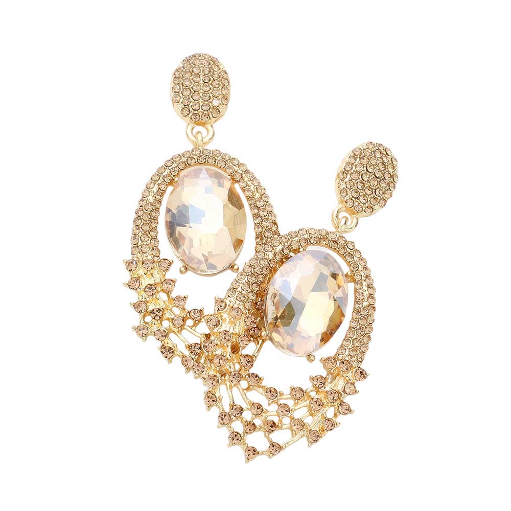 Light Col Topaz Oval Stone Accented Dangle Evening Earrings, offer a classic silhouette with a modern twist. These earrings are sure to eye-catching element to any outfit. An excellent choice for wearing at outings, parties, events, etc. Awesome gift for birthdays, anniversaries, wives, girlfriends, lovers, friends, and mothers.