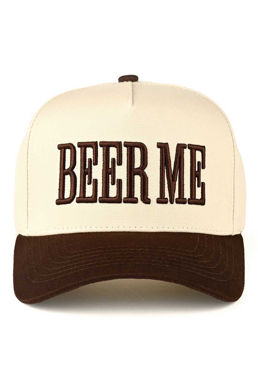 Light Pink Grab the C.C Beer Me Letter Two Tone Embroidered Trucker Hat for laid-back style that works everywhere. This 100% cotton cap features bold embroidered lettering and a classic two-tone design that stands out. The snapback closure adjusts to fit most heads comfortably, with a 22.5" circumference. Perfect for casual outings, outdoor adventures, or everyday wear, it's a versatile accessory that adds character to your look. Expertly crafted in Vietnam for lasting quality and comfort.