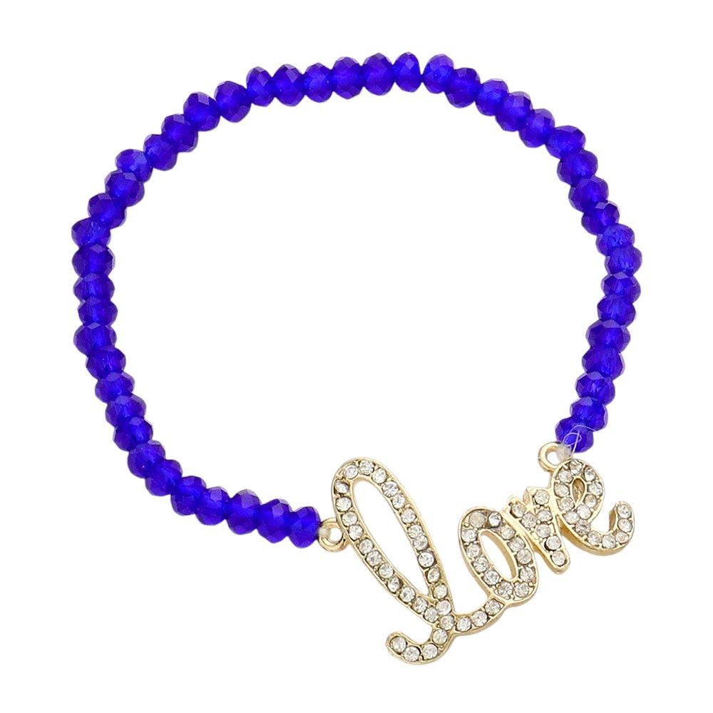 Love Message Faceted Beaded Stretch Bracelet