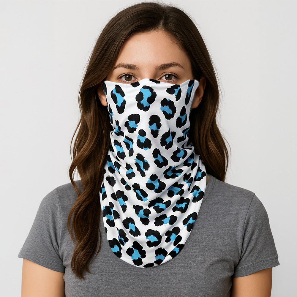 Madeline Love Blue Leopard Print Face Tube Mask / Scarf - Jewelry