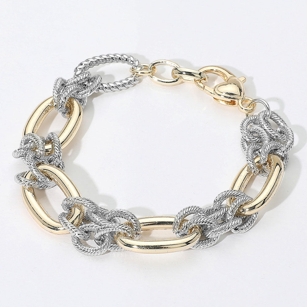 Madeline Love Two Tone 14K Gold Plated Two Tone Chain Bracelet