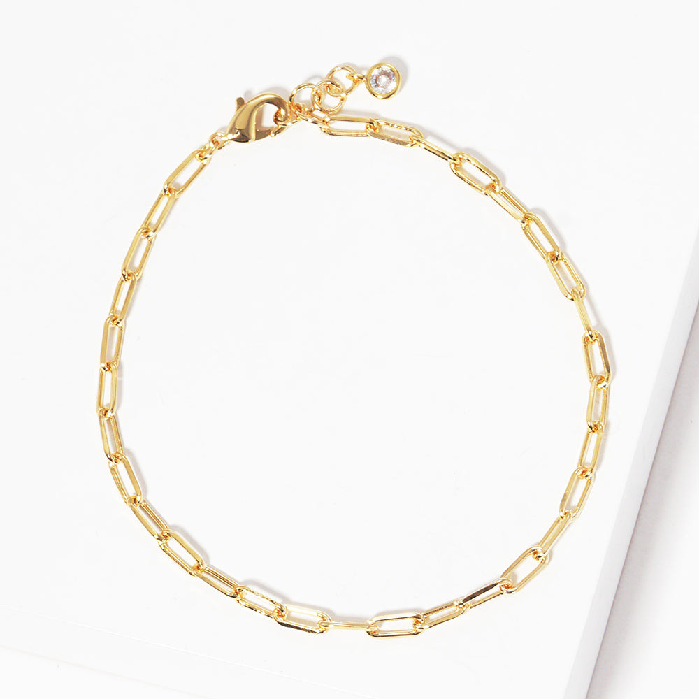 Madeline Love Gold Gold Dipped Open Metal Oval Link Bracelet