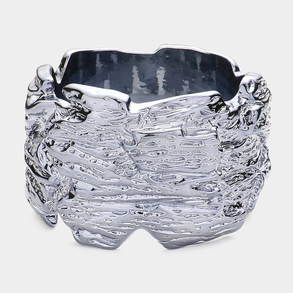 Madeline Love Hematite Textured Metal Bangle Bracelet - Bracelets