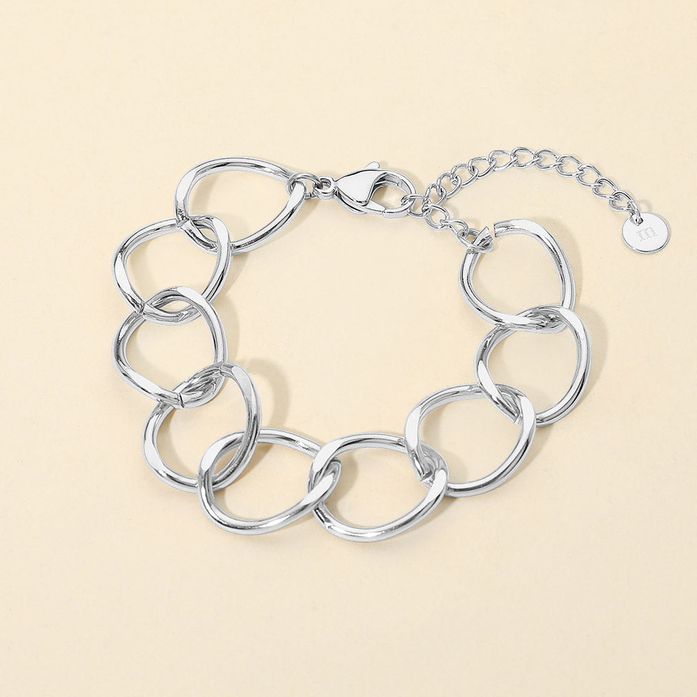 Madeline Love Silver Stainless Steel Chunky Link Chain Bracelet