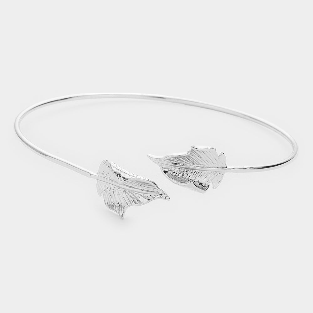 Madeline Love Silver Metal Leaf Bracelet - Bracelets