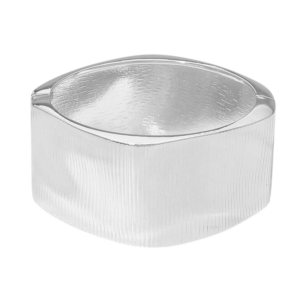 Madeline Love Silver Bold Ribbed Metal Hinged Bangle Bracelet - Bracelets - desc