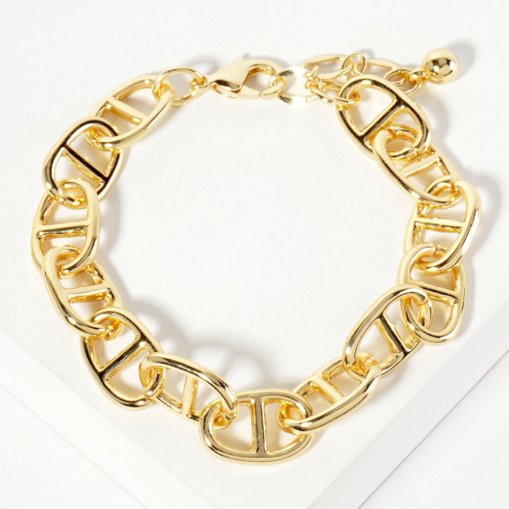 Madeline Love Gold Gold Dipped Chunky Mariner Link Chain Bracelet