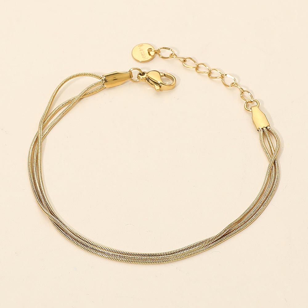Madeline Love Gold Stainless Steel Multi Strand Sleek Chain Bracelet