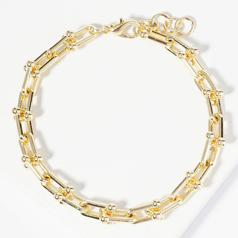 Madeline Love Gold Gold Dipped Metal Hardware Link Chain Bracelet