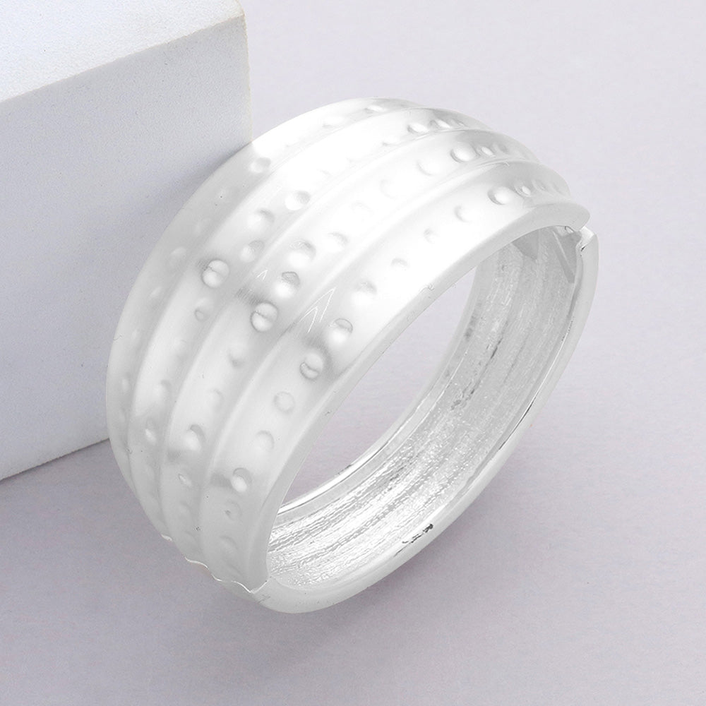 Madeline Love Matte Silver Brushed Metal Bracelet - Bracelets