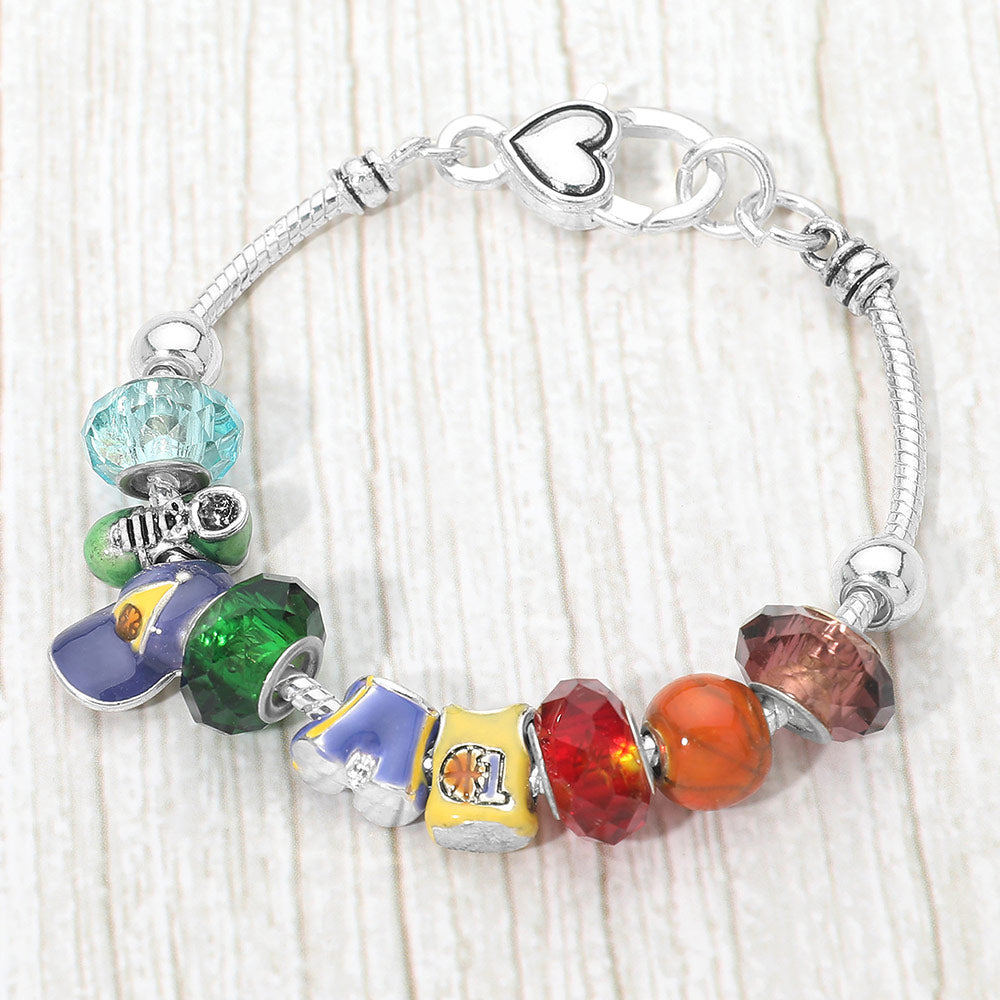 Madeline Love Antique Silver, Multi Multi Bead Cap Shoe Bracelet - Bracelets