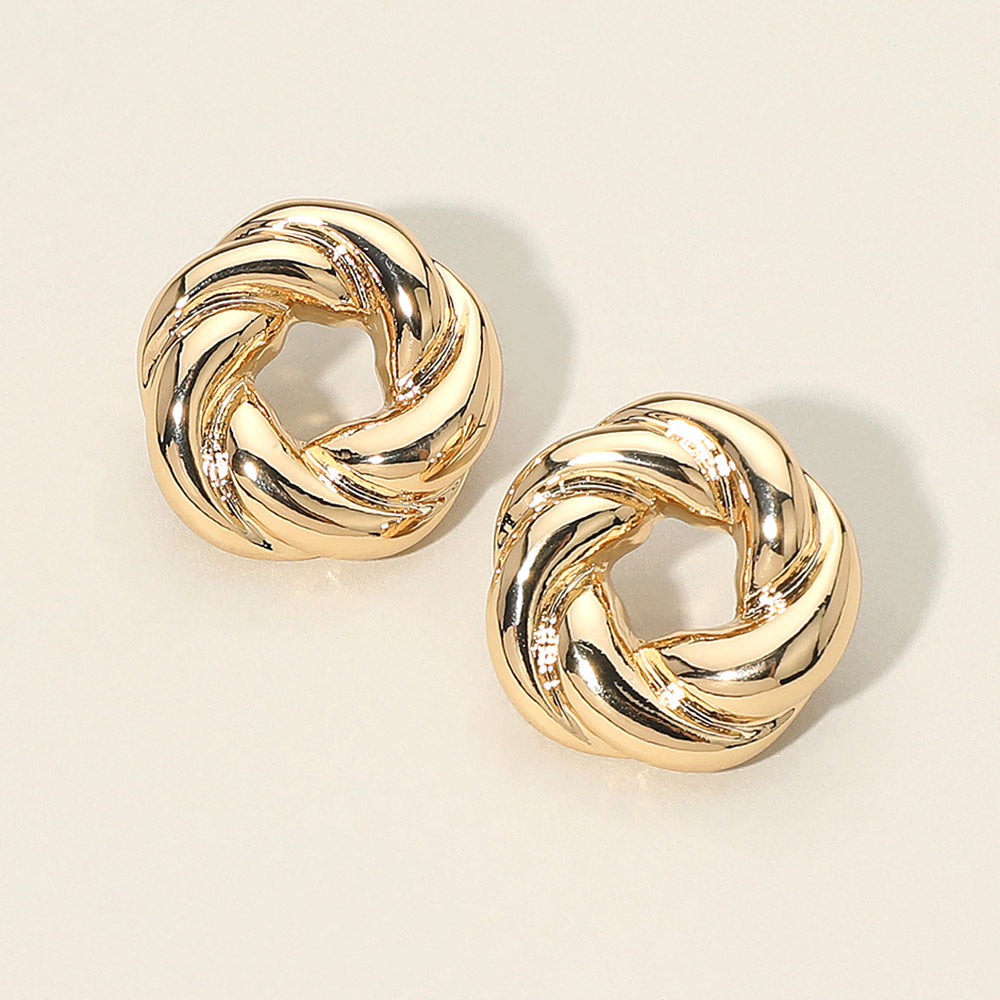 Madeline Love Gold Gold Dipped Twisted Knot Stud Earrings