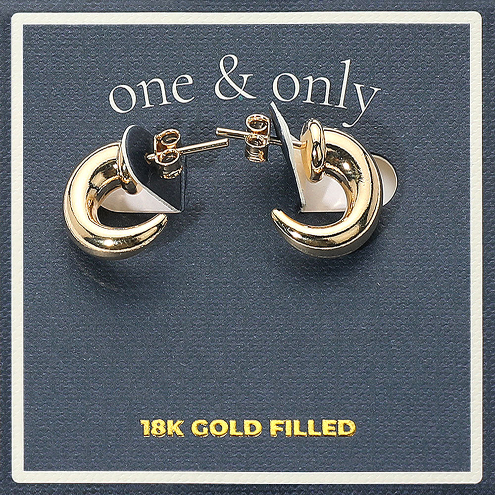 Madeline Love Gold 18K Gold Filled Mini Horn Hoop Earrings