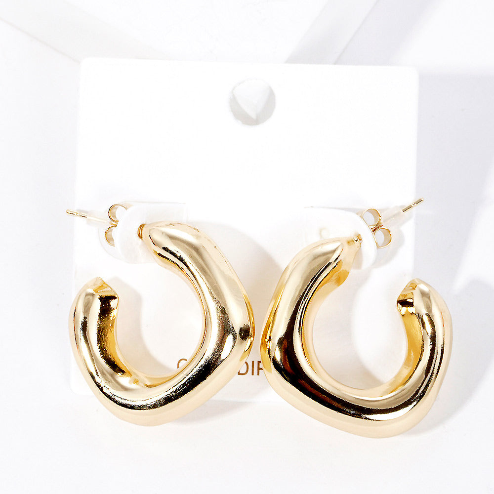 Madeline Love Gold Gold Dipped Metal Square Hoop Earrings