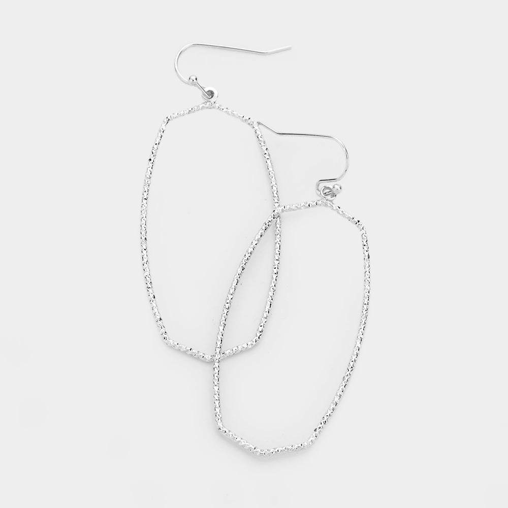 Madeline Love Rhodium Open Metal Earrings