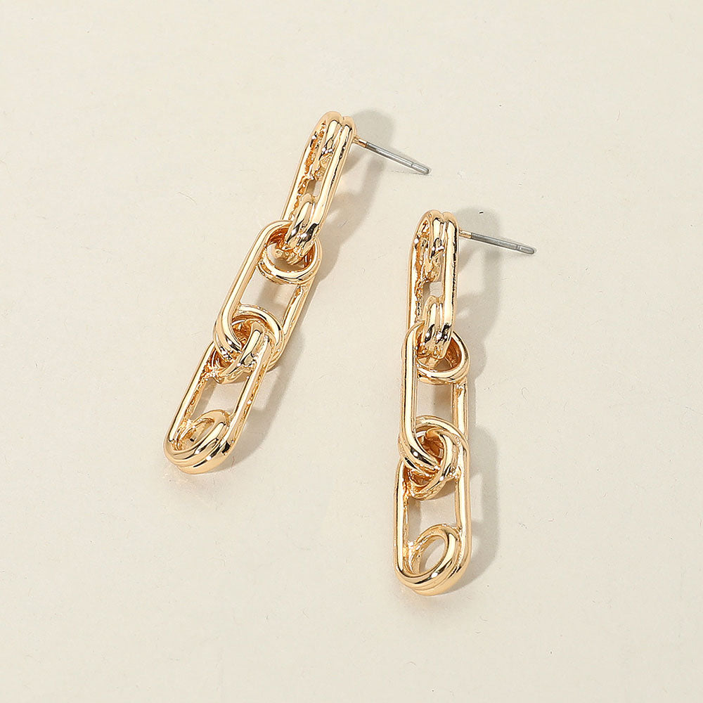 Madeline Love Gold 14K Gold Dipped Chain Drop Earrings