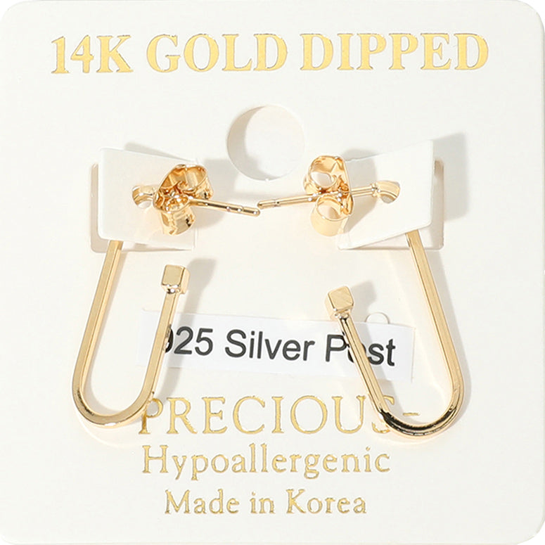 Madeline Love Gold 14K Gold Dipped Hypoallergenic Mini Oval Hoop Earrings