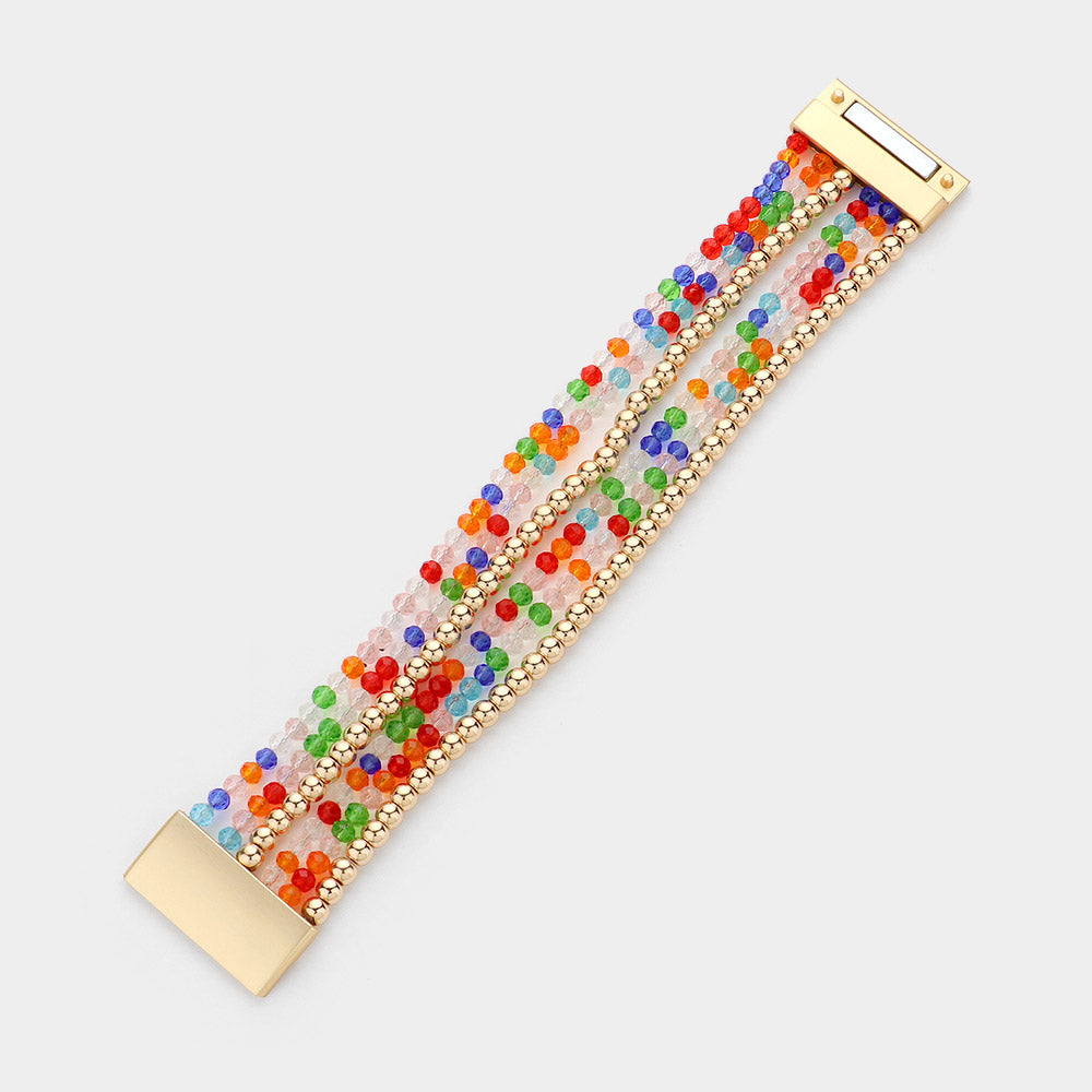 Madeline Love Multi Multi Beaded Layered Magnetic Bracelet - Bracelets - desc