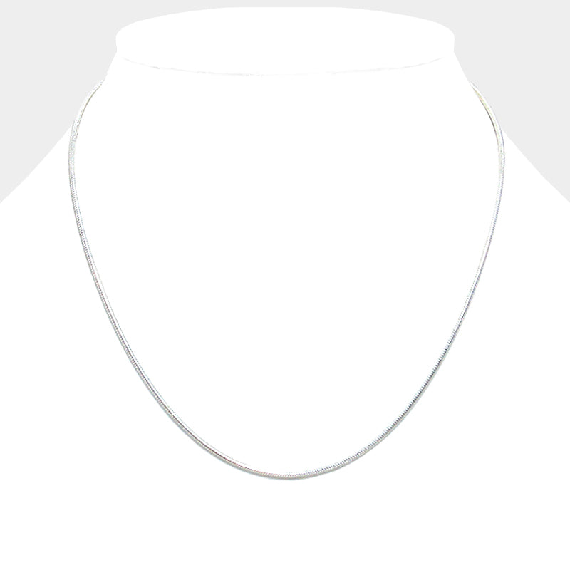 Madeline Love Silver 16 INCH Thin metal round omega necklace - Necklaces