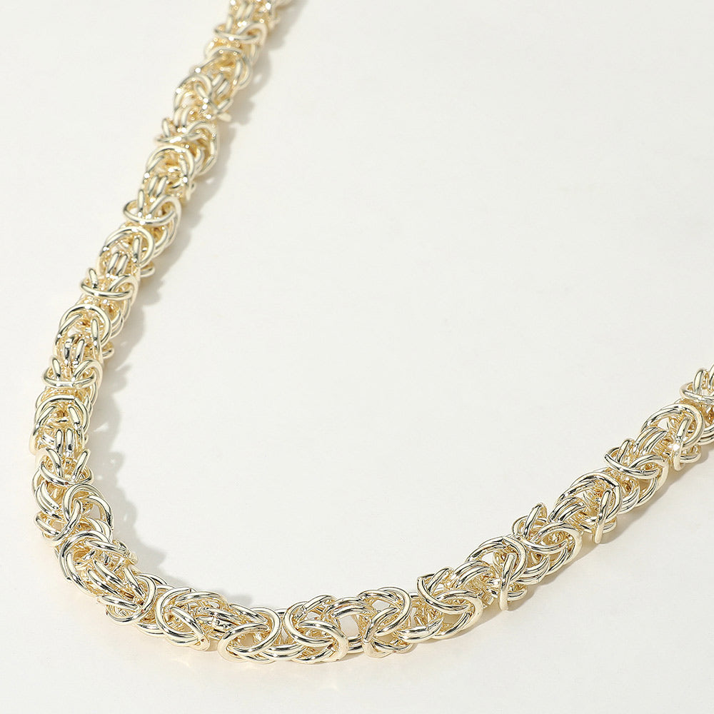 Madeline Love Gold 14K Gold Plated Chunky Intricate Knot Link Chunky Chain Necklace