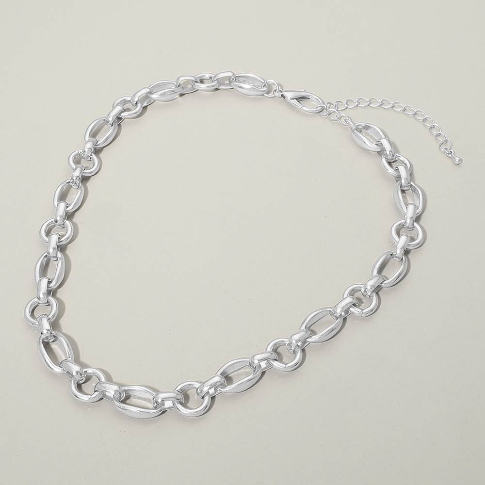 Madeline Love Worn Silver Mixed Link Chain Necklace - Necklaces - extra
