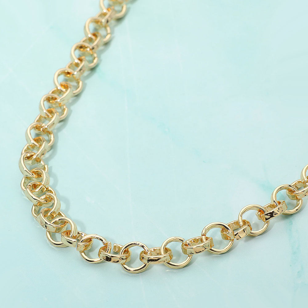 Madeline Love Gold Bold Chunky OVal Link Chain Necklace